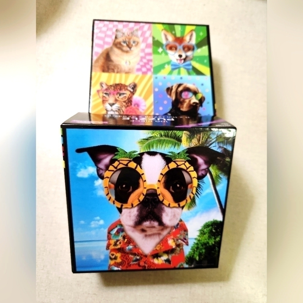 NIB 2/100 piece Dogs in Eye Glasses Puzzle Bundle 11 x 11 each - Picture 3 of 4